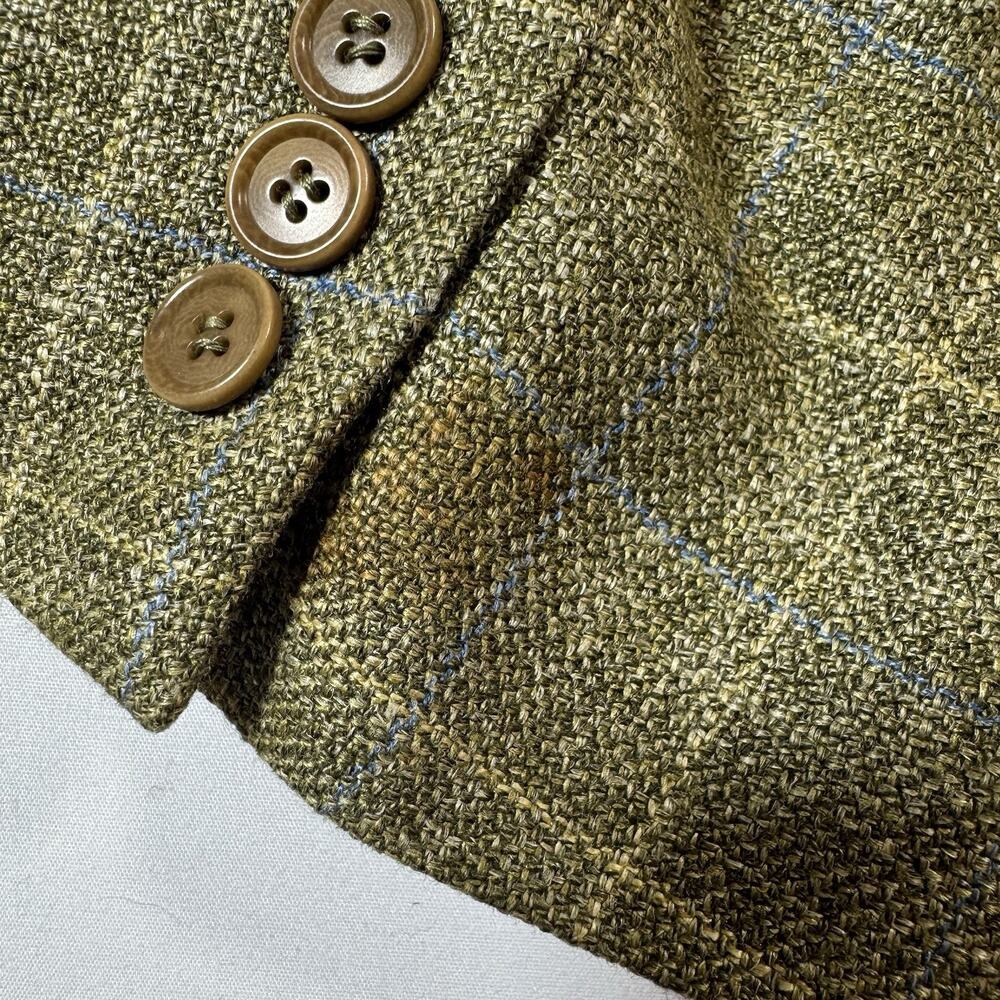 Trussini ETHOMAS Plaid Windowpane Linen/Silk/Wool Blazer Italy 46" Chest - Picture 9 of 9